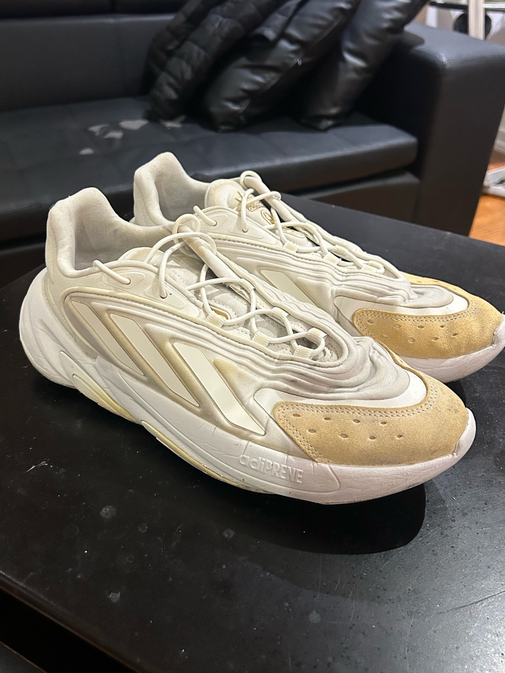 adidas Men's Ozelia Adiprene White and Cream Sneakers